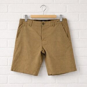 RVCA All-Time Hybrid Shorts Mens 30 Khaki Tan Stretch Mesh Pockets Chino Casual